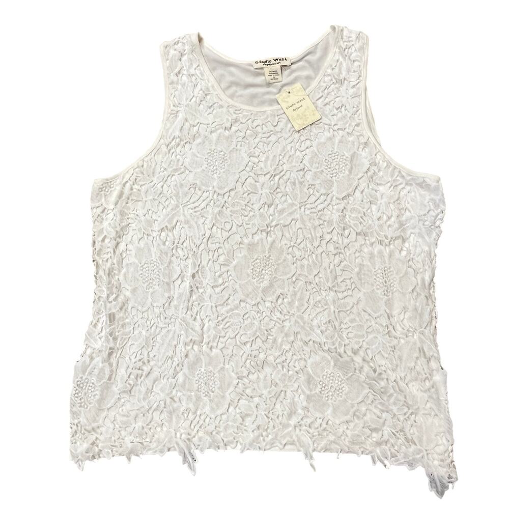 Studio West Apparel Lacey Sleeveless Tank Top Size 3X